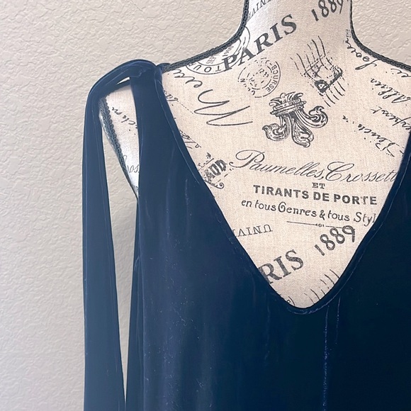 Jet Lag Vintage Great Gaspy Flapper Midnight Blue Dress with Attached Scarf - Picture 4 of 11